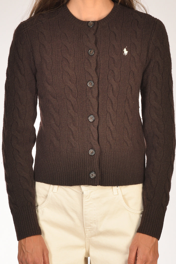 Polo Ralph Lauren Cardigan Polo Marrone Donna - 3