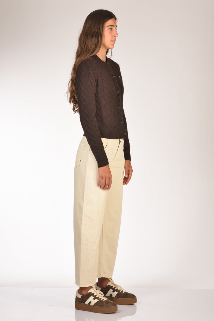 Polo Ralph Lauren Cardigan Polo Marrone Donna - 4
