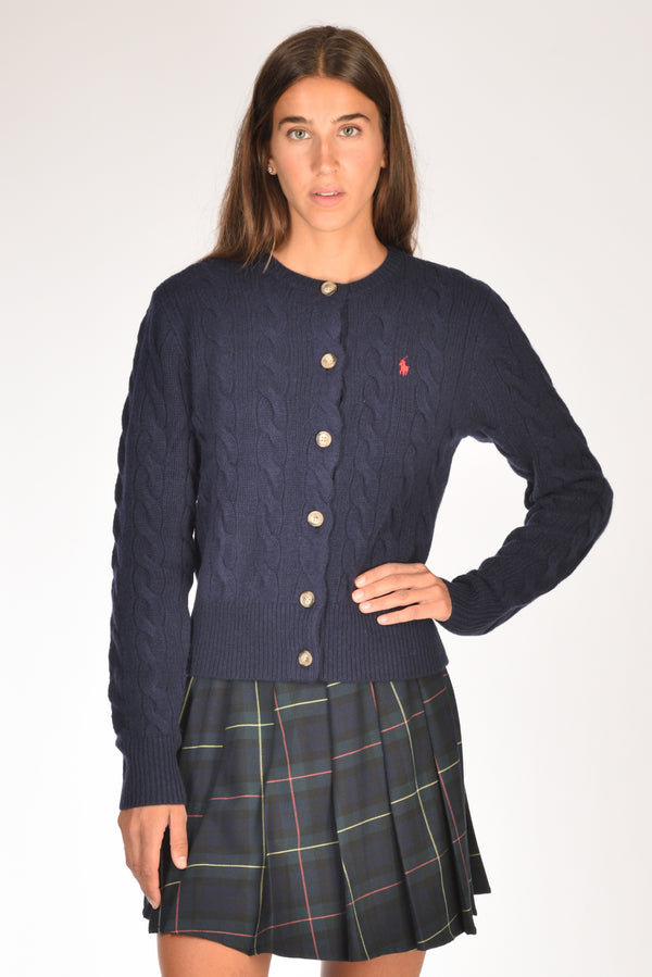 Polo Ralph Lauren Cardigan Polo Blu Donna