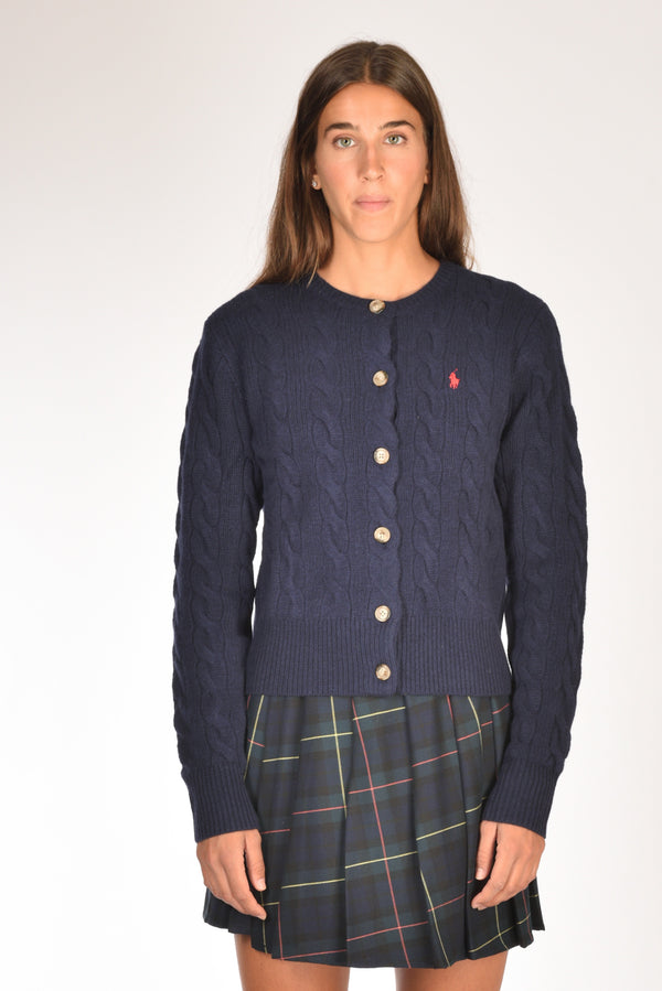 Polo Ralph Lauren Cardigan Polo Blu Donna-2