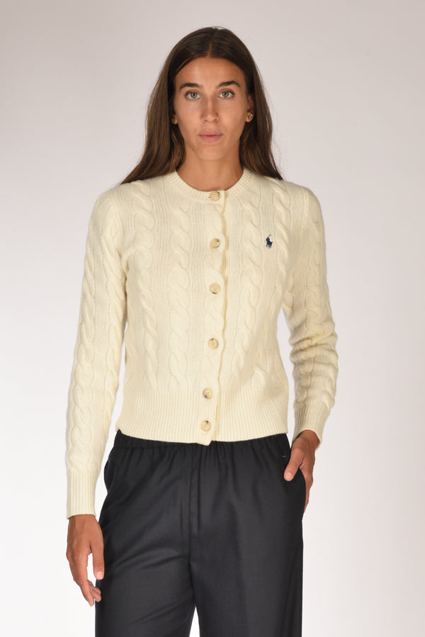 Polo Ralph Lauren Cardigan Polo Bianco Donna