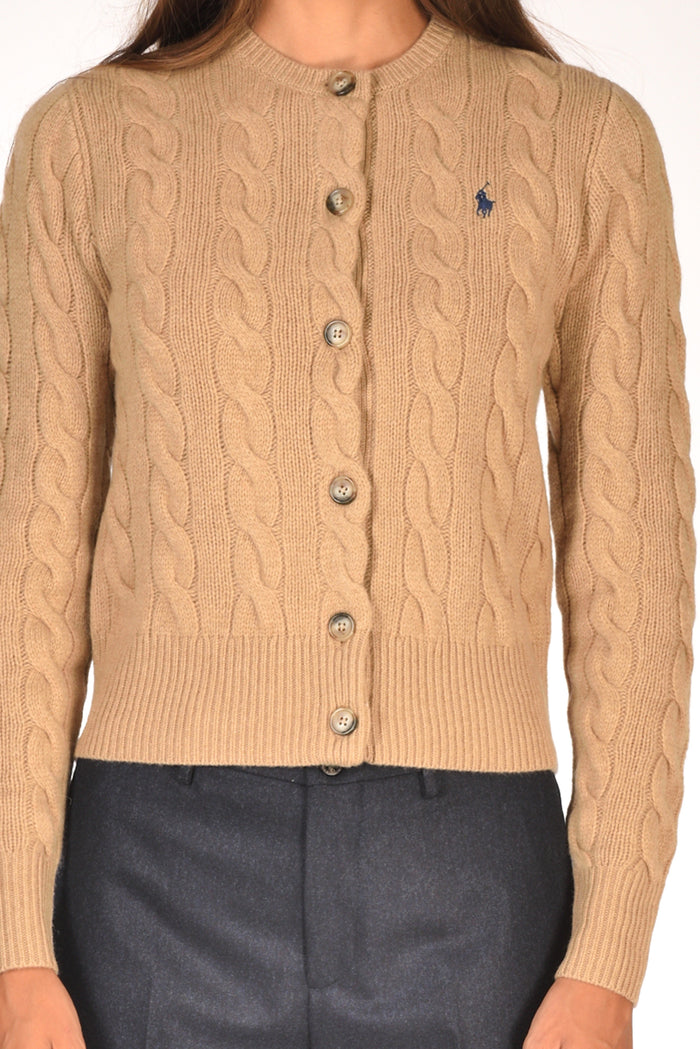 Polo Ralph Lauren Cardigan Polo Beige Donna - 3