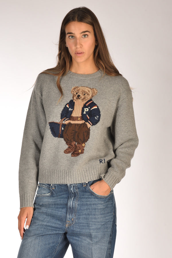 Polo Ralph Lauren Maglia Orso Grigio Donna