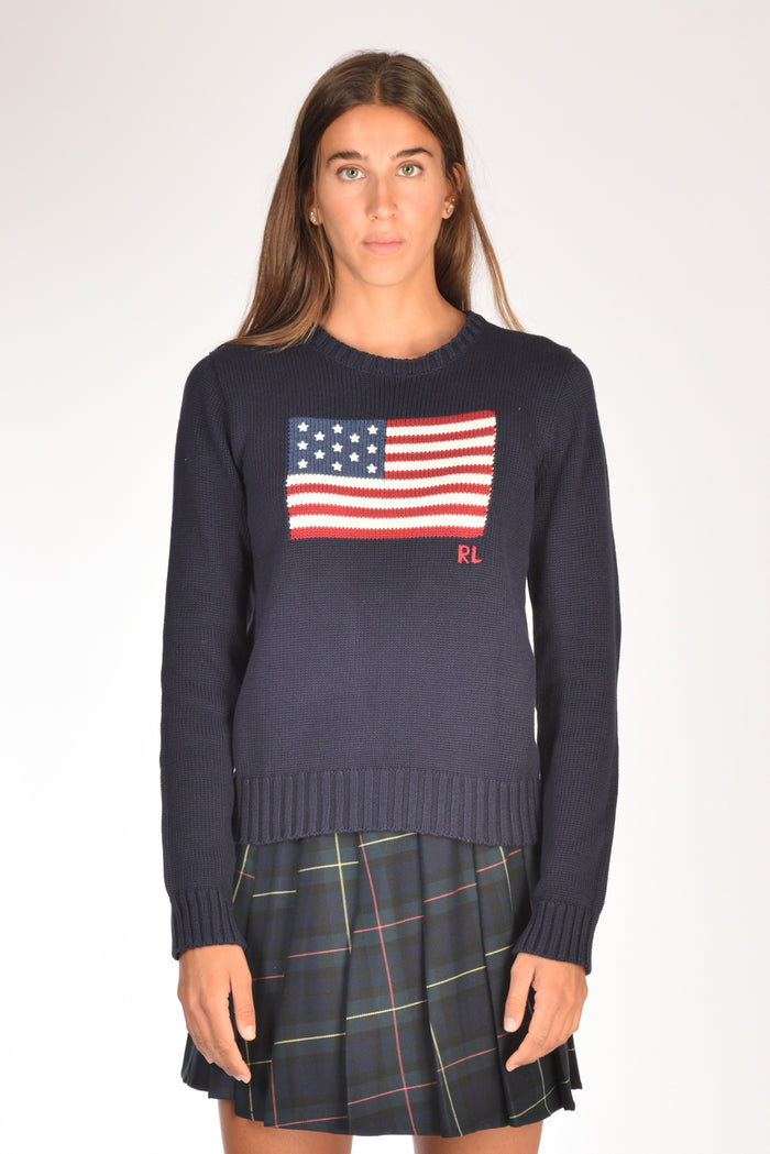 Polo Ralph Lauren Maglia Bandiera Blu Donna - 2