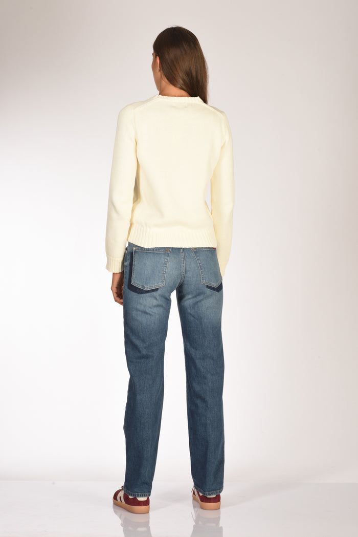 Polo Ralph Lauren Maglia Bandiera Bianco Donna - 5