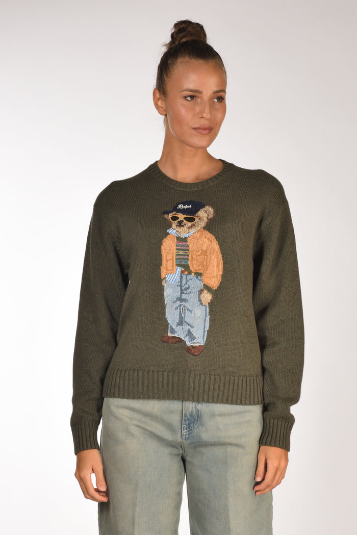 Polo Ralph Lauren Maglia Orso Verde Donna - 2