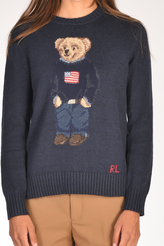 Polo Ralph Lauren Maglia Orso Blu Donna - 3
