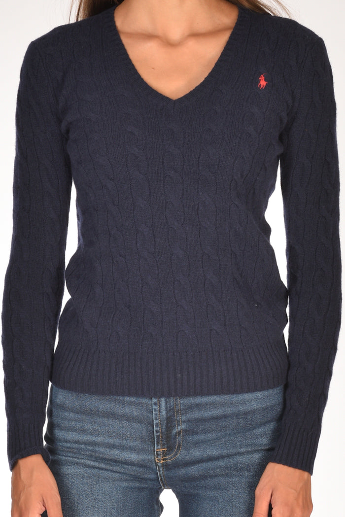 Polo Ralph Lauren Maglia V Polo Blu Donna - 3