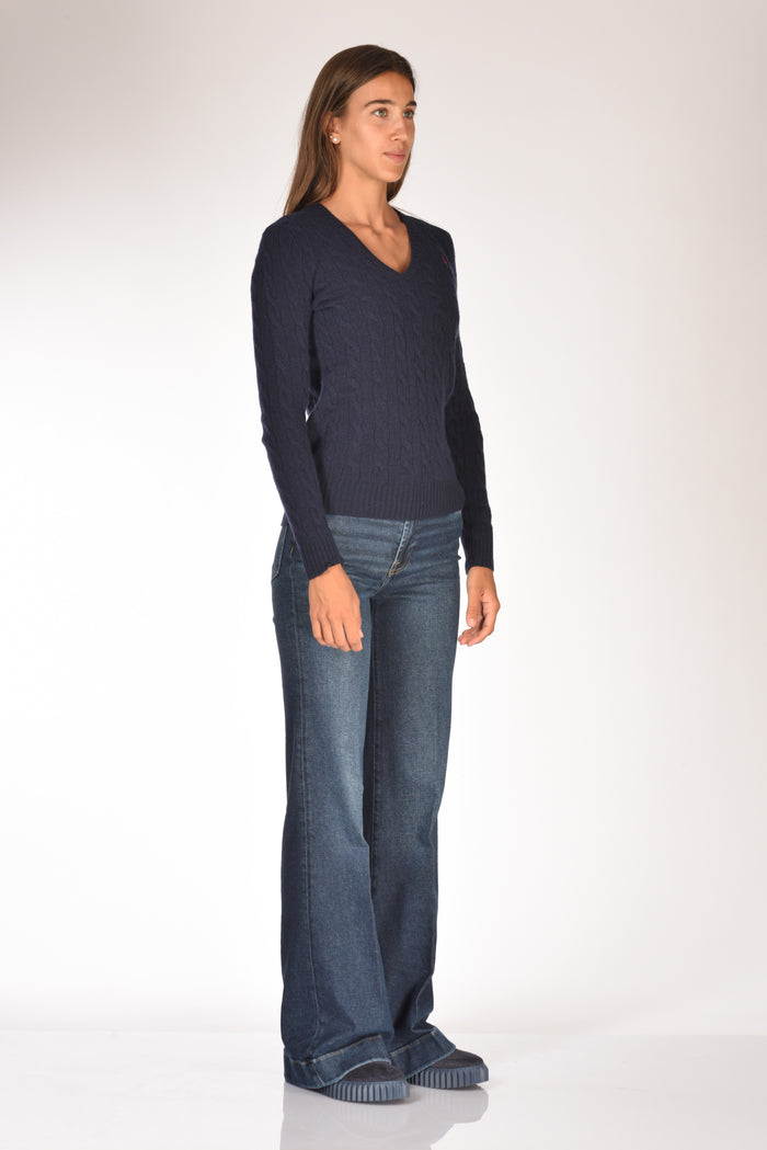Polo Ralph Lauren Maglia V Polo Blu Donna - 4