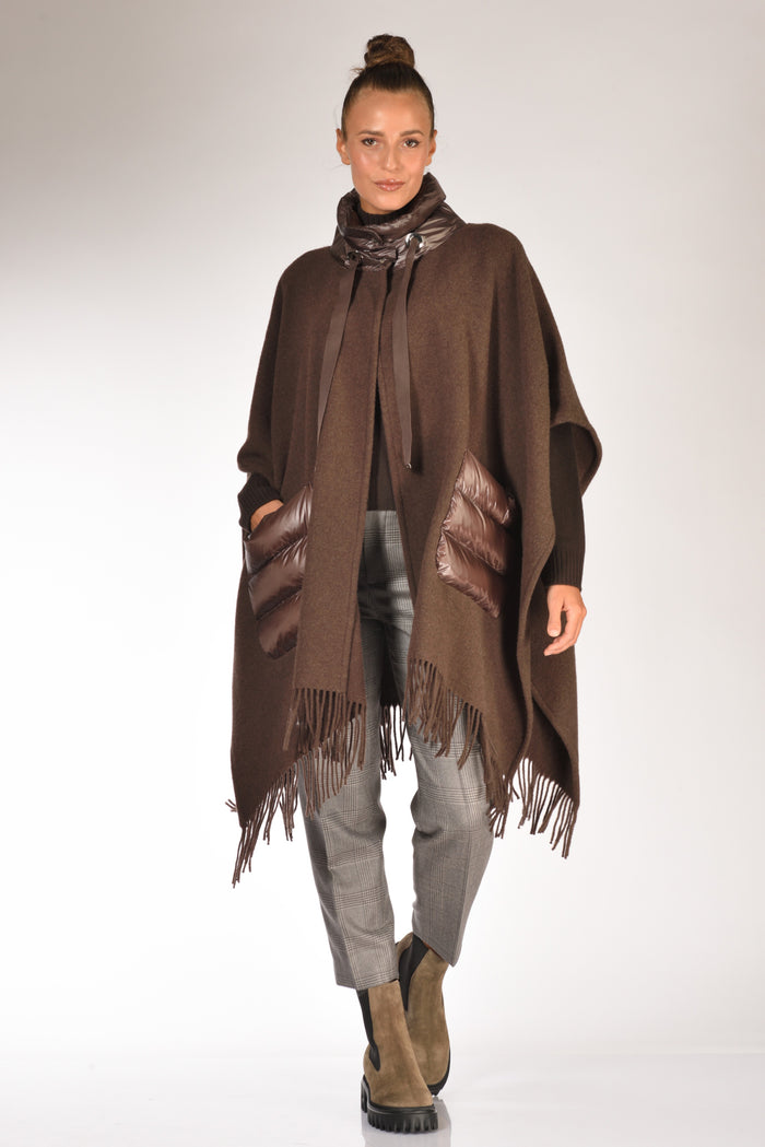 Herno Poncho Warmy Marrone Donna - 1