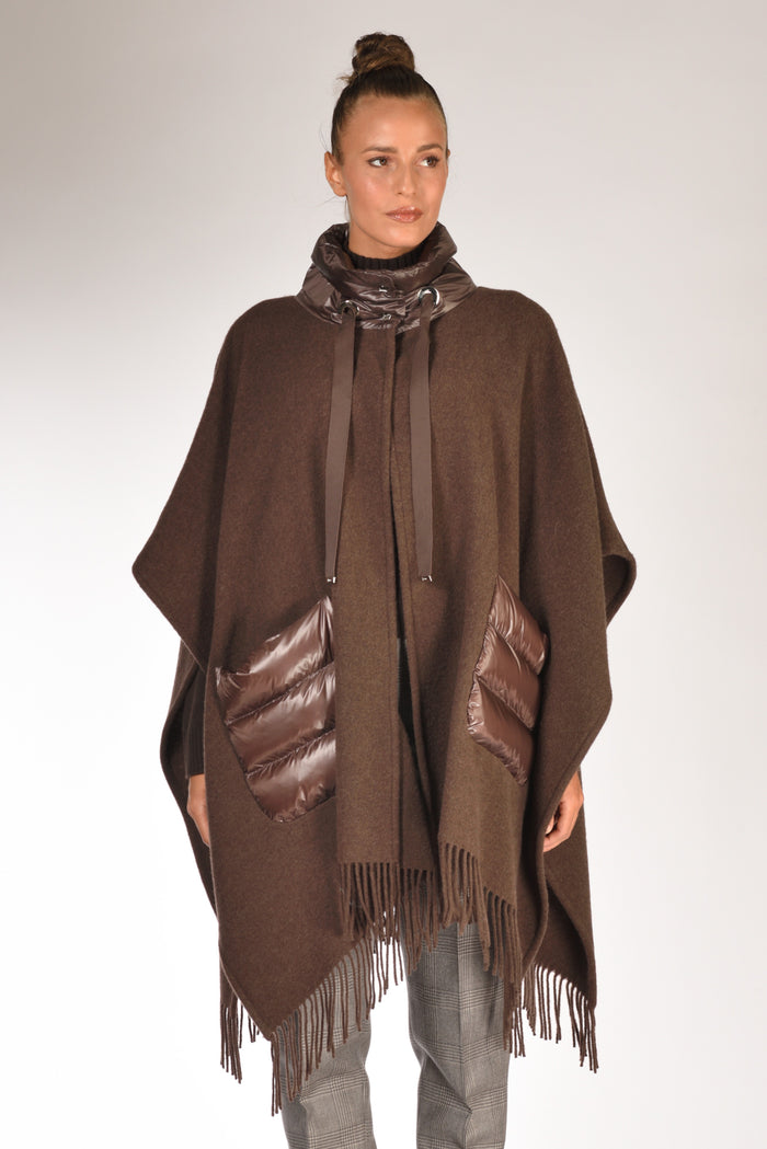 Herno Poncho Warmy Marrone Donna - 2