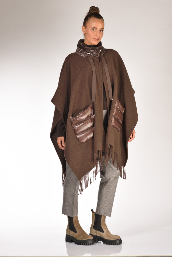 Herno Poncho Warmy Marrone Donna - 4