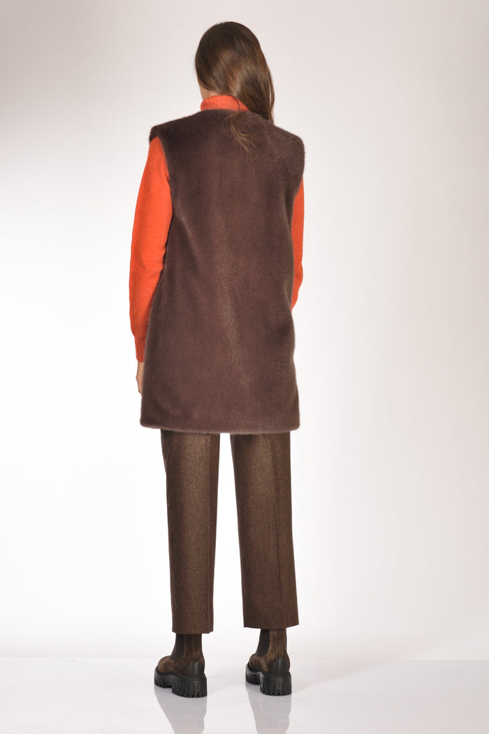 Herno Gilet Ecofur Marrone Donna - 5