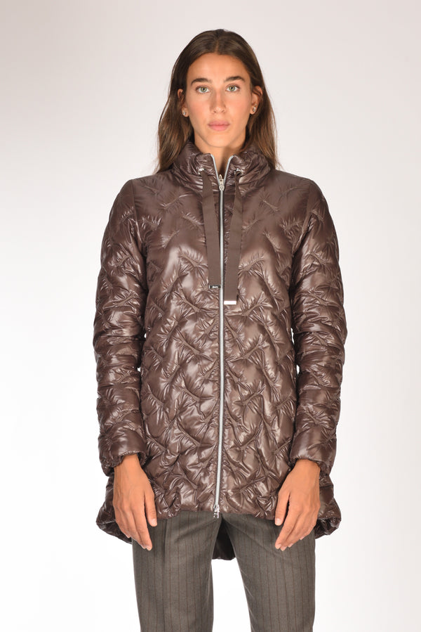 Herno Piumino Zip Marrone Donna-2