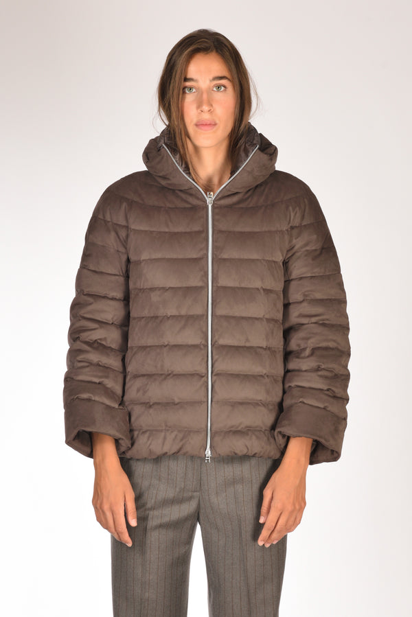Herno Piumino Zip Marrone Donna-2