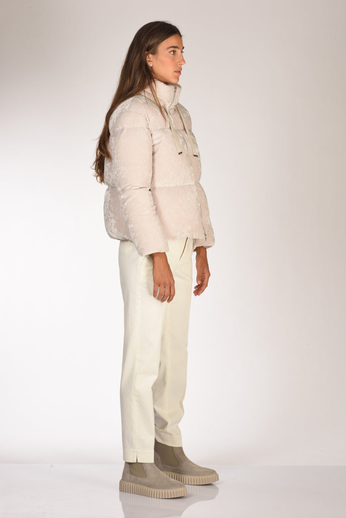 Herno Piumino Velluto Beige Chiaro Donna - 4