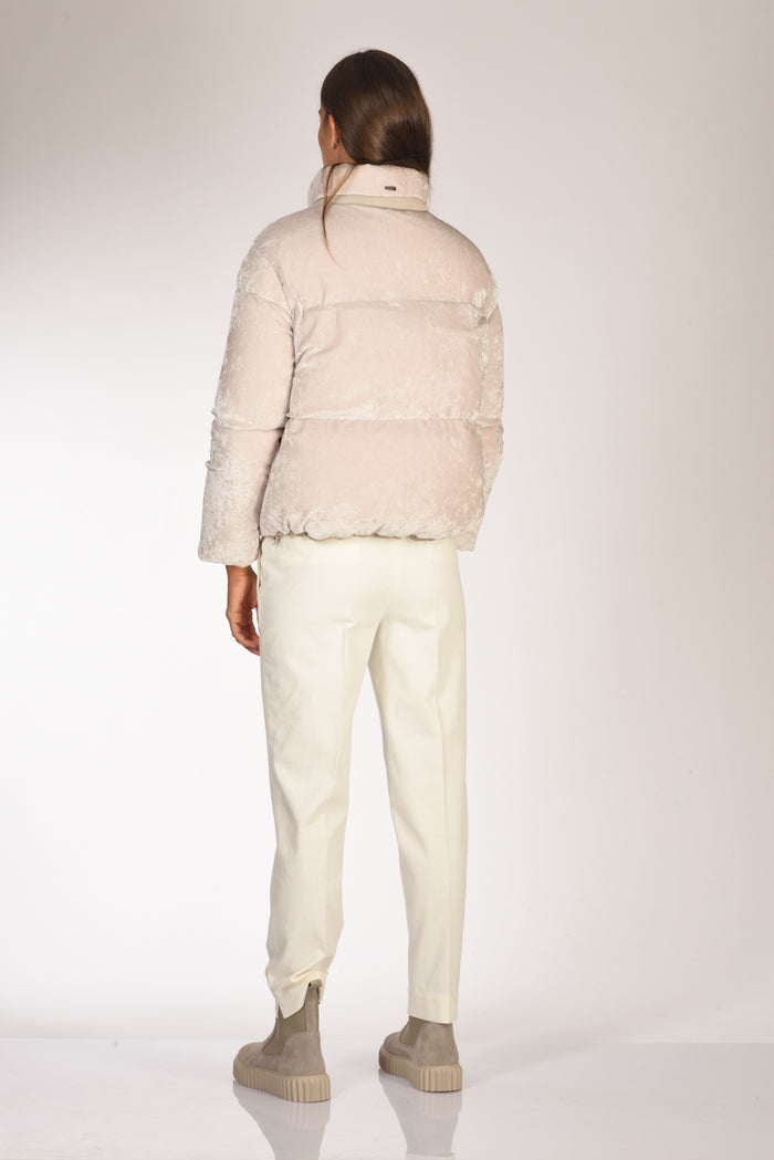 Herno Piumino Velluto Beige Chiaro Donna - 5