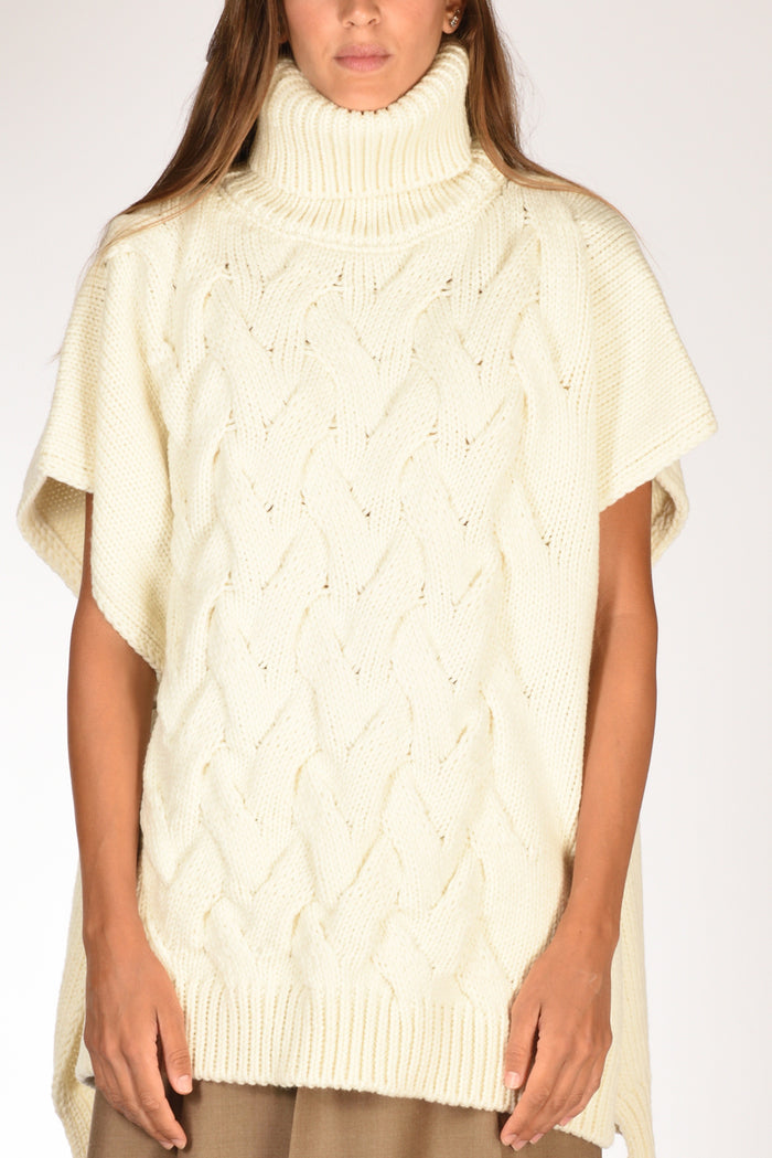Herno Poncho In Maglia Bianco Donna - 3