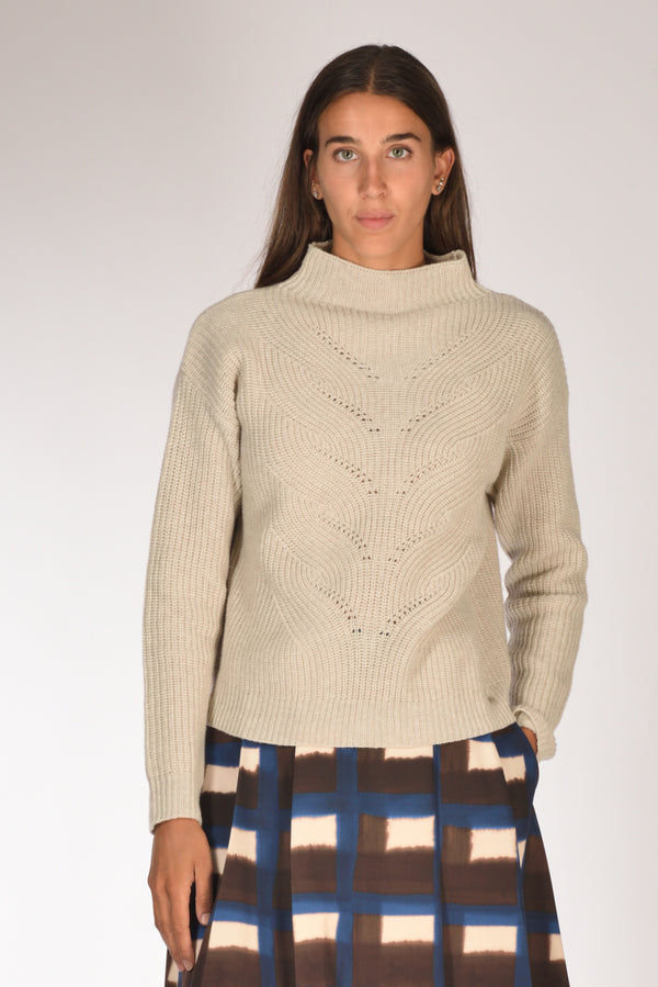 Herno Maglia Lavorata Beige Chiaro Donna