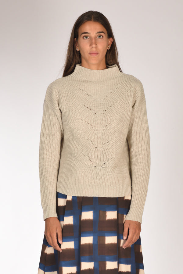Herno Maglia Lavorata Beige Chiaro Donna-2