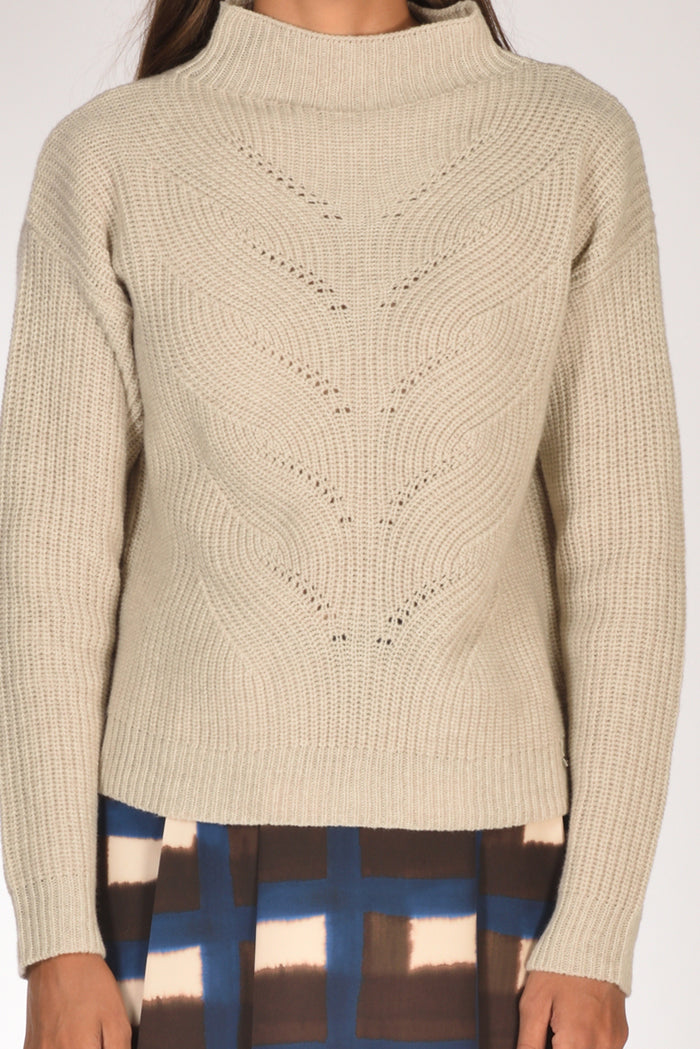 Herno Maglia Lavorata Beige Chiaro Donna - 3