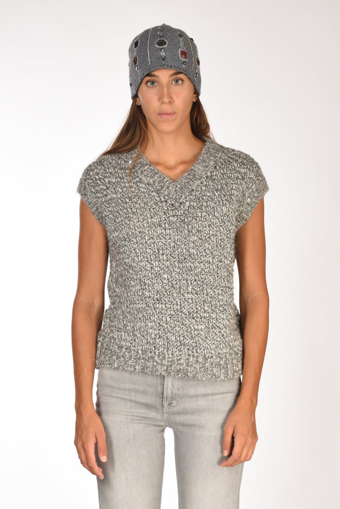 Herno Maglia Smanicata Grigio Chiaro/grigio Scuro Donna - 2