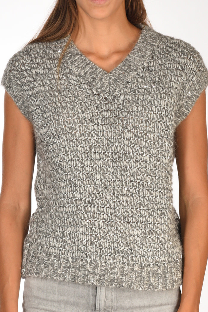 Herno Maglia Smanicata Grigio Chiaro/grigio Scuro Donna - 3