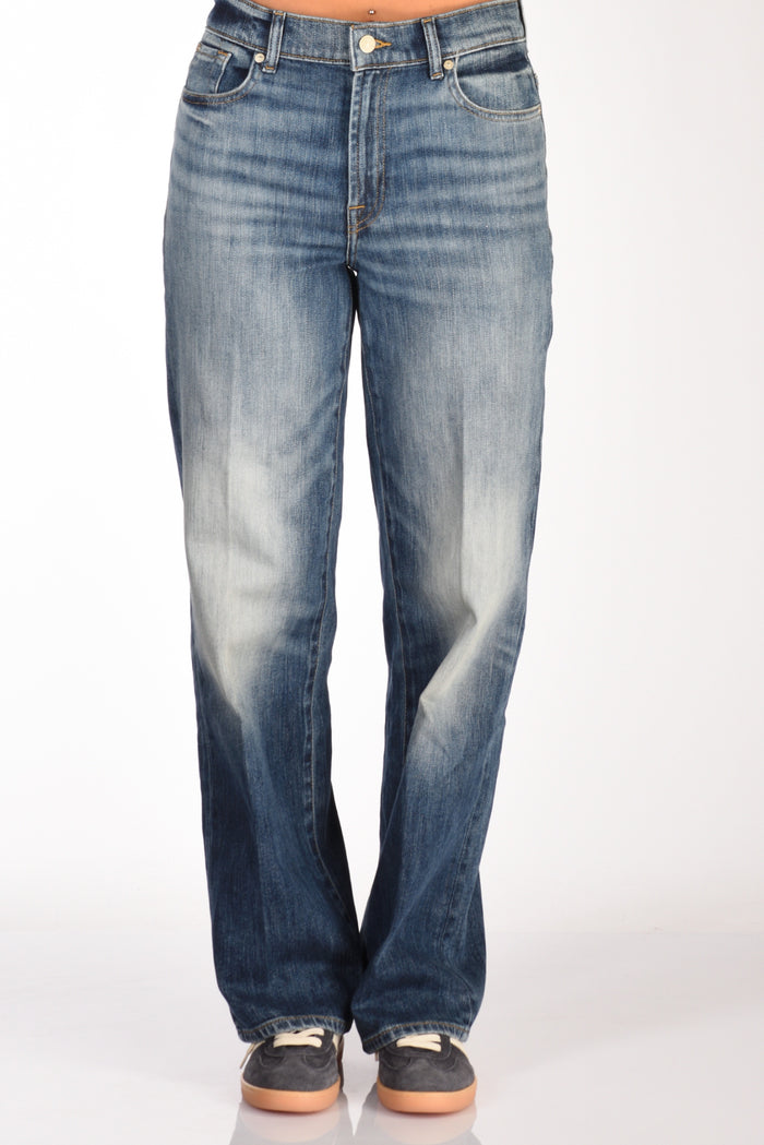 7 For All Mankind Jeans Stovepipe Blu Donna - 3