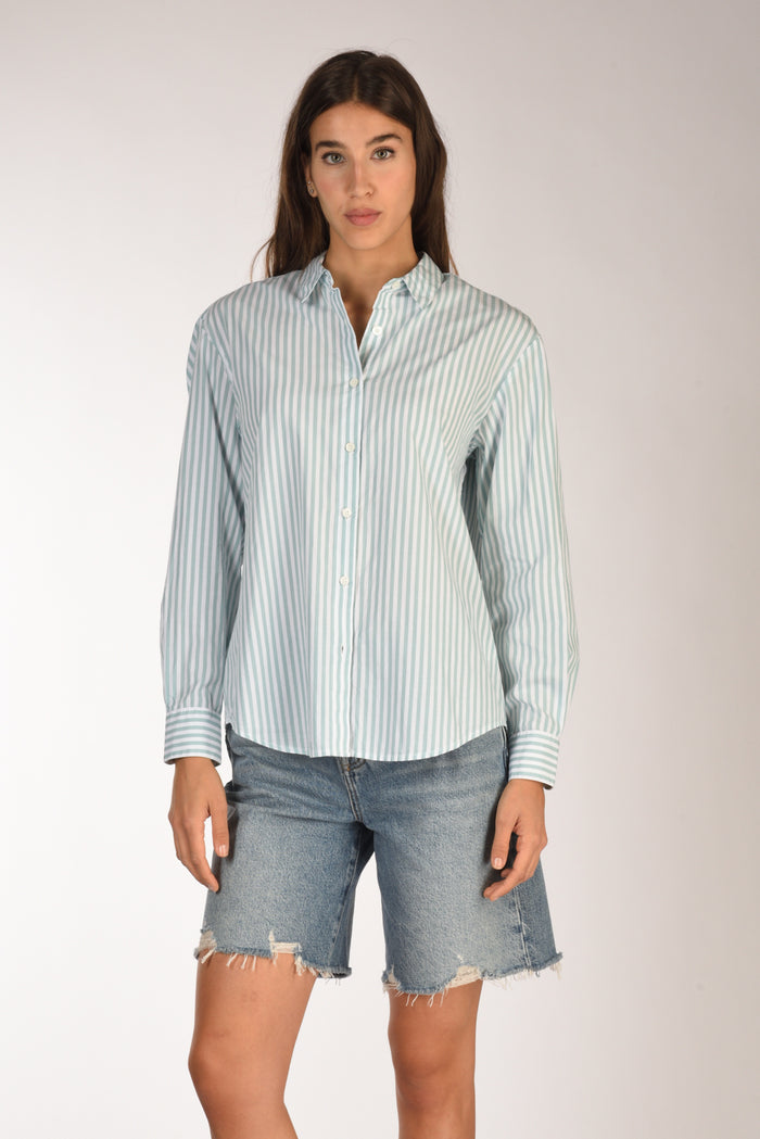Mc2 Saint Barth Camicia Brigitte Bianco/verde Acqua Donna - 2