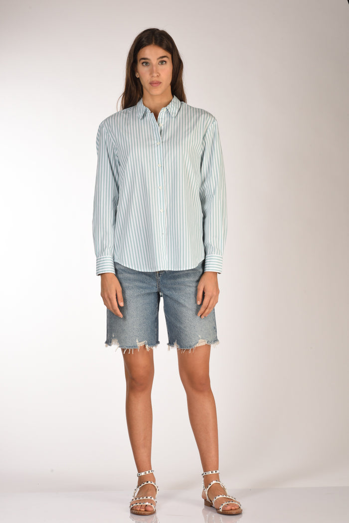 Mc2 Saint Barth Camicia Brigitte Bianco/verde Acqua Donna - 4