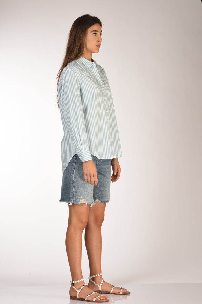 Mc2 Saint Barth Camicia Brigitte Bianco/verde Acqua Donna - 5