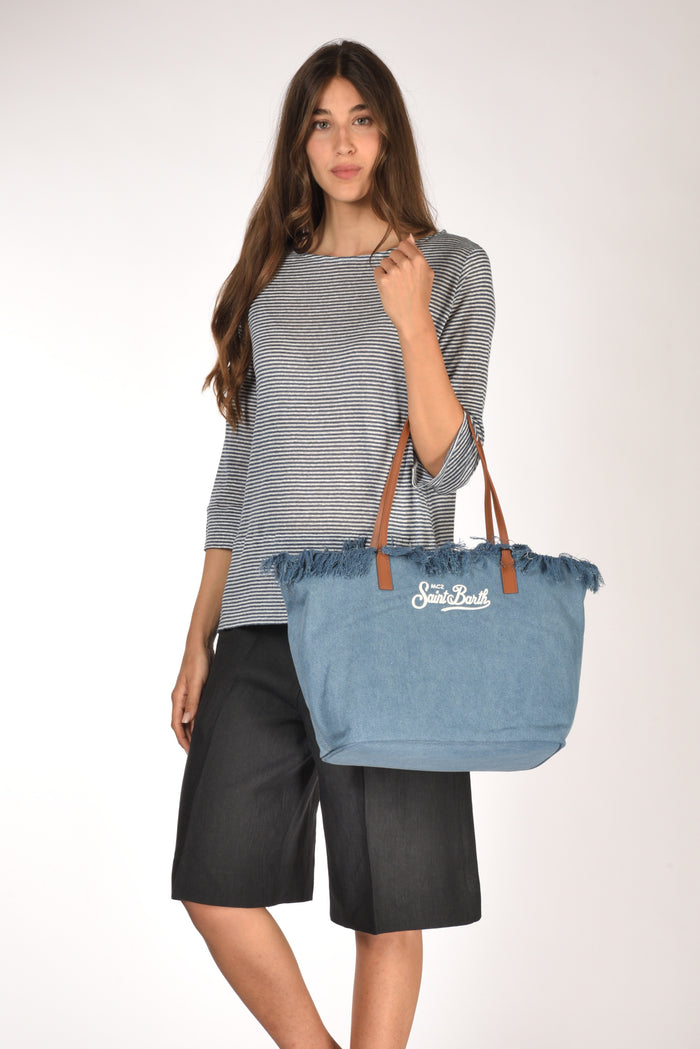 Mc2 Saint Barth Borsa City Bag Blu Jeans Donna - 2