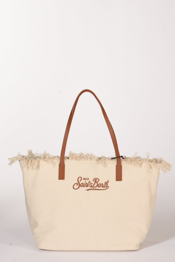 Mc2 Saint Barth Borsa City Bag Beige Chiaro/marrone Chiaro Donna