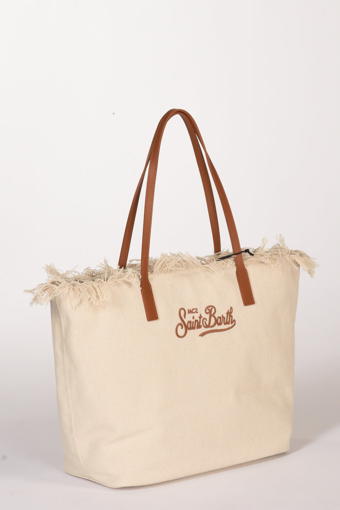 Mc2 Saint Barth Borsa City Bag Beige Chiaro/marrone Chiaro Donna - 3