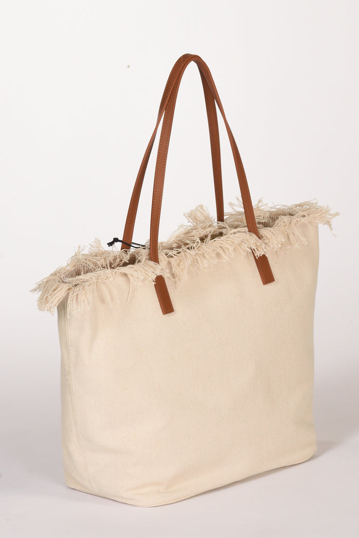 Mc2 Saint Barth Borsa City Bag Beige Chiaro/marrone Chiaro Donna - 5