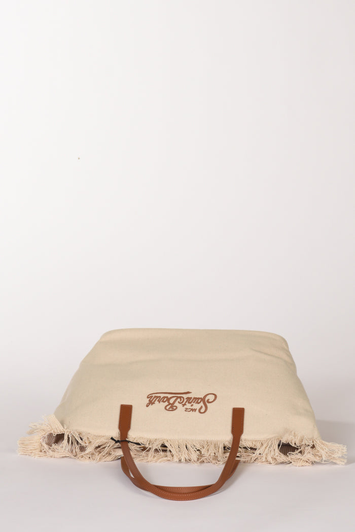 Mc2 Saint Barth Borsa City Bag Beige Chiaro/marrone Chiaro Donna - 6