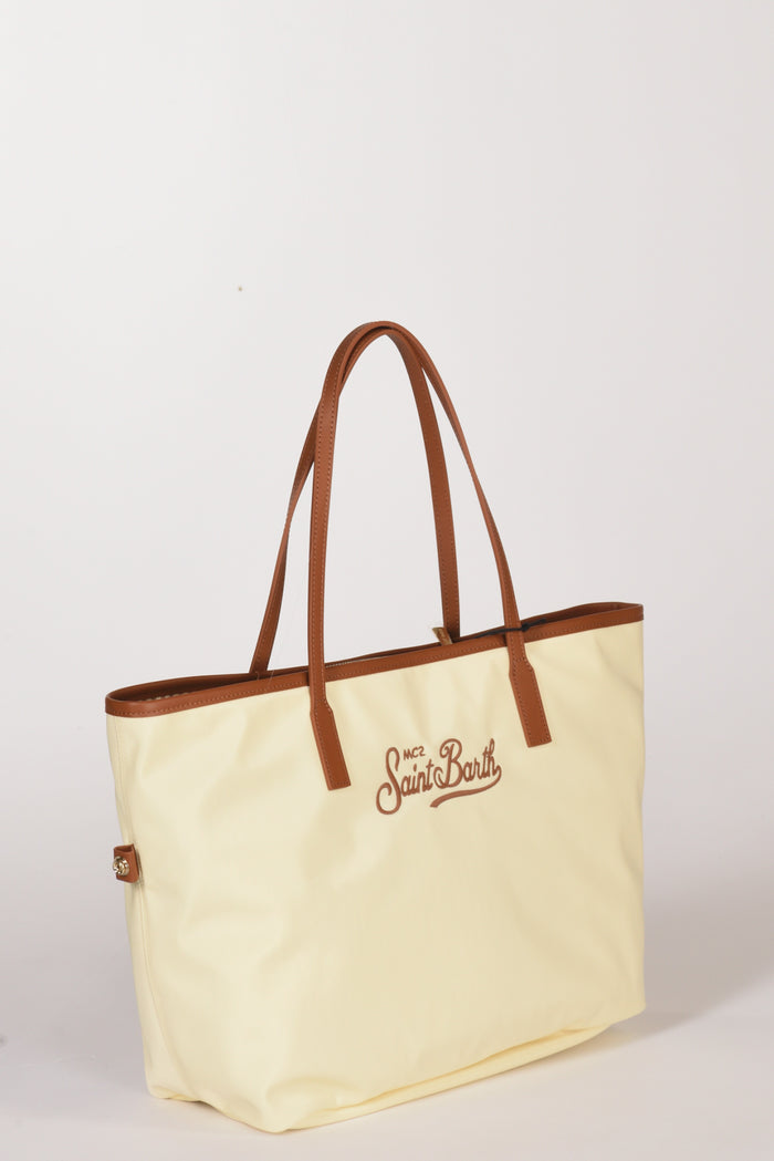 Mc2 Saint Barth Borsa City Bag Beige Chiaro/marrone Chiaro Donna - 3