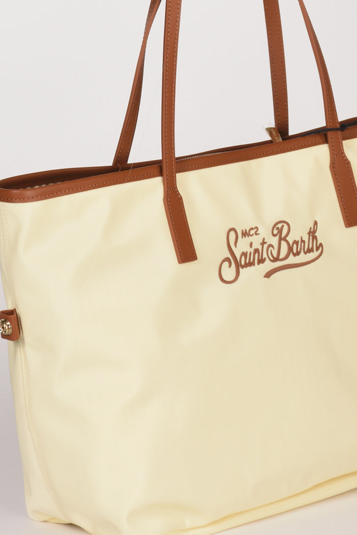 Mc2 Saint Barth Borsa City Bag Beige Chiaro/marrone Chiaro Donna - 4