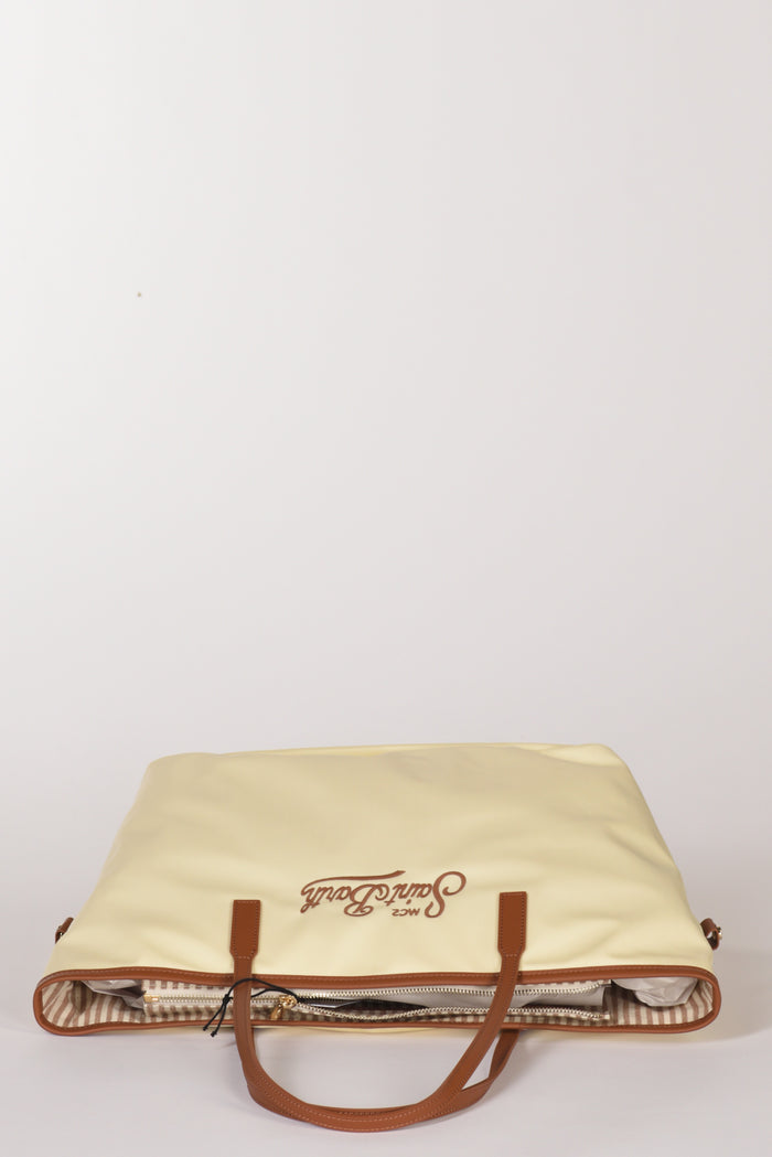 Mc2 Saint Barth Borsa City Bag Beige Chiaro/marrone Chiaro Donna - 6