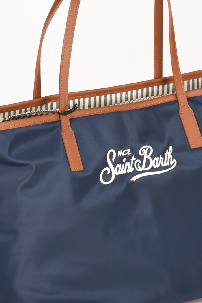 Mc2 Saint Barth Borsa City Bag Blu/marrone Donna - 4