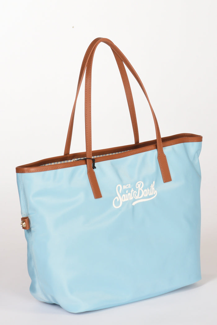 Mc2 Saint Barth Borsa City Bag Azzurro/marrone Chiaro Donna - 3