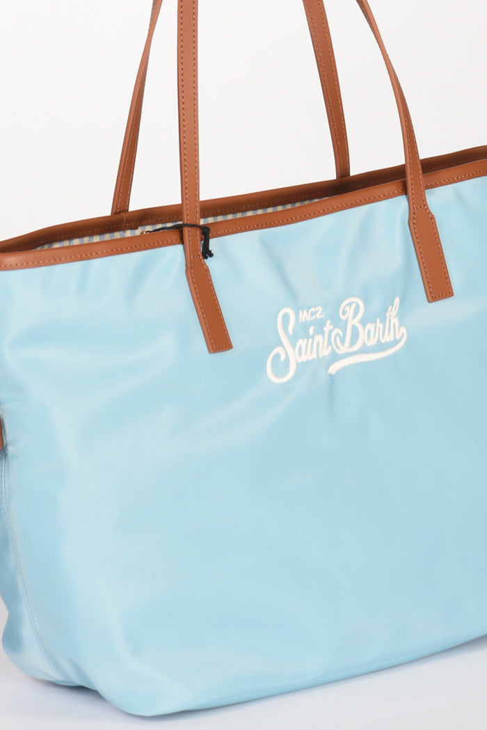 Mc2 Saint Barth Borsa City Bag Azzurro/marrone Chiaro Donna - 4
