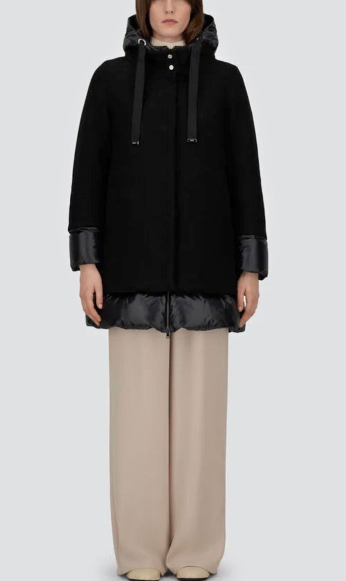 Herno Piumino Bitessuto Nero Donna - 5