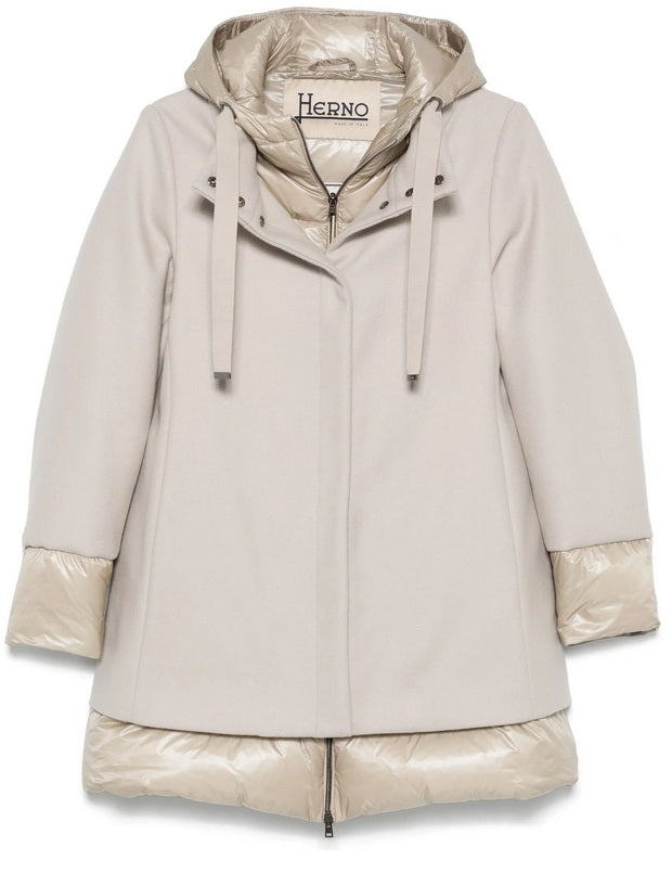 Herno Piumino Bitessuto Beige Donna - 1