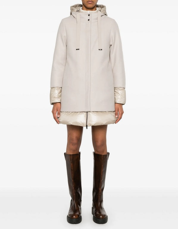 Herno Piumino Bitessuto Beige Donna - 2