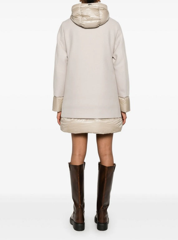 Herno Piumino Bitessuto Beige Donna - 3