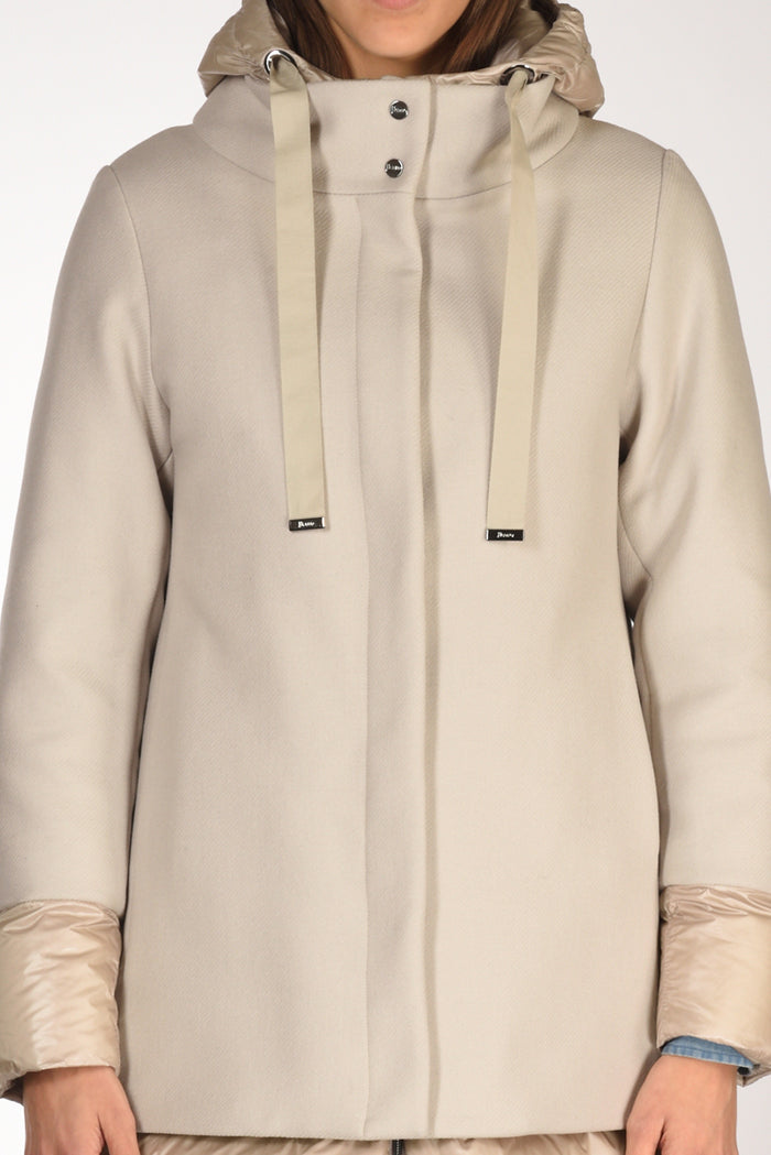 Herno Piumino Bitessuto Beige Donna - 3
