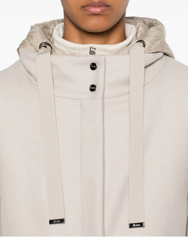 Herno Piumino Bitessuto Beige Donna - 4