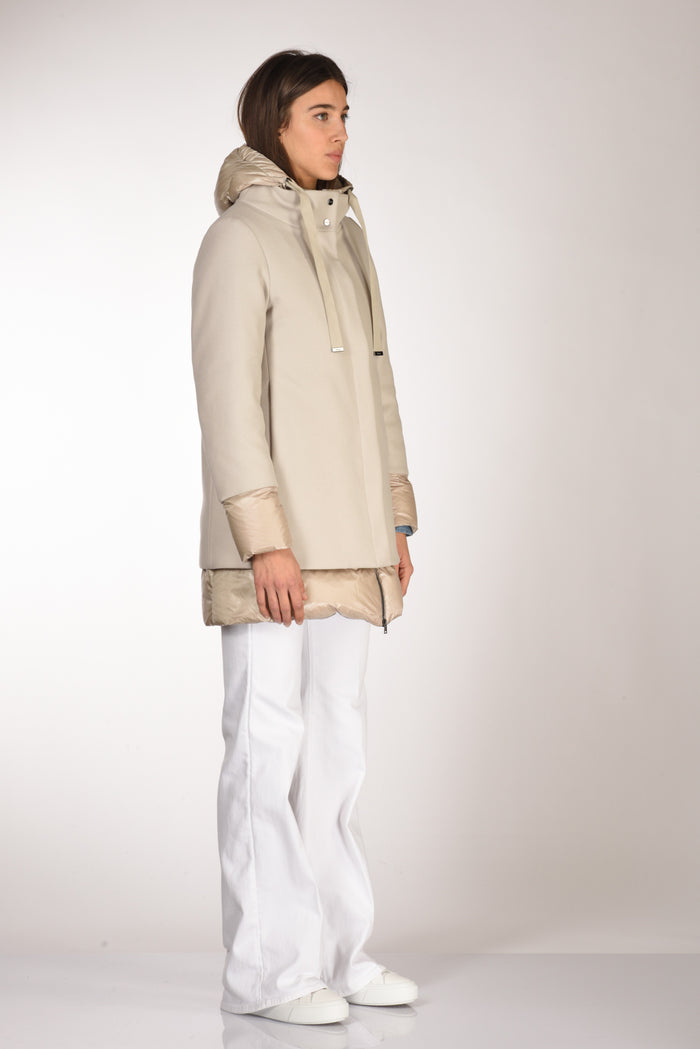 Herno Piumino Bitessuto Beige Donna - 4