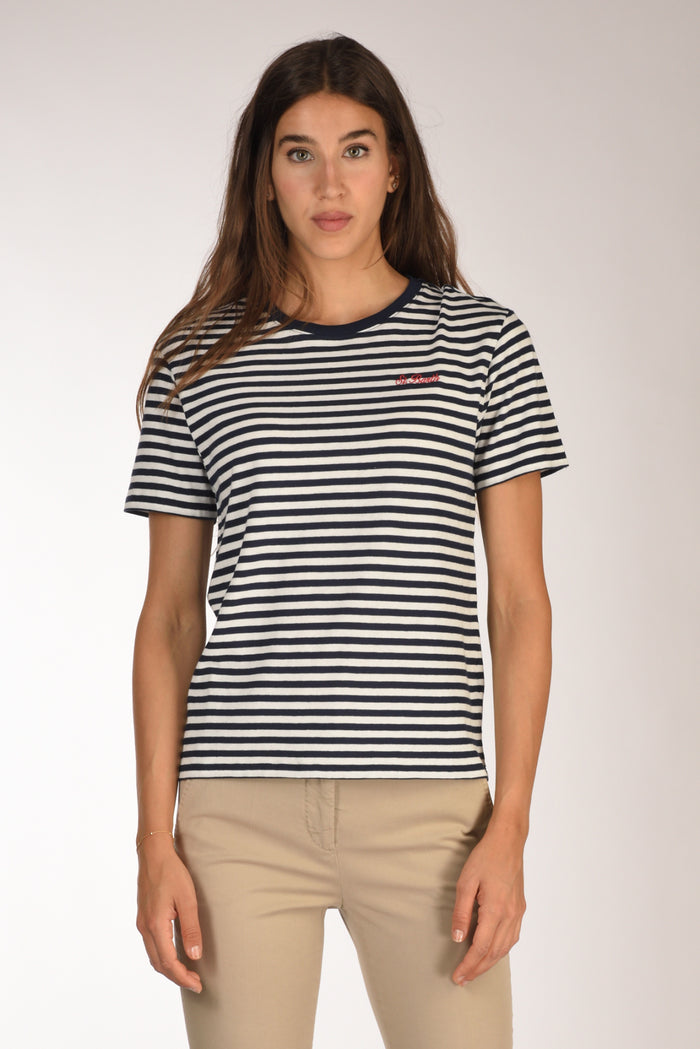 Mc2 Saint Barth Tshirt Emilie Blu/bianco Donna - 2